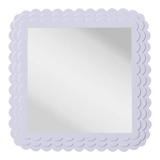 Fleur Home Carnival Krewe Square Mirror in Spring Iris, 30x30 For Sale