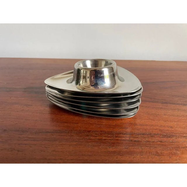 Silver Bauhaus Egg Cups by Prof. Wagenfeld for WMF, Germany, 1950s, Set of 6 For Sale - Image 8 of 8