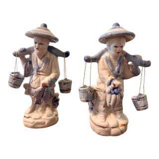 1940s Chinese Blue and White Figurines For Sale