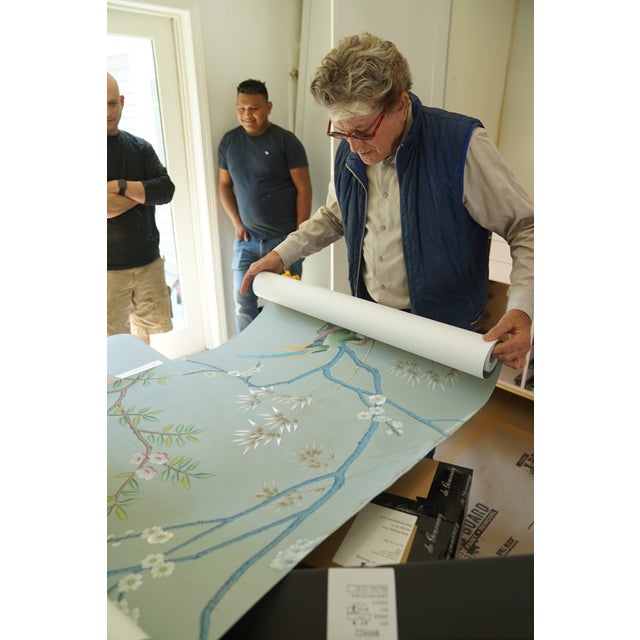 2020s De Gournay Hand-Painted, Hand-Embroidered Custom Wallpaper Mural For Sale - Image 5 of 8