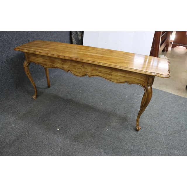 Brown Louis XV Style Carved Fruitwood Console Table For Sale - Image 8 of 9
