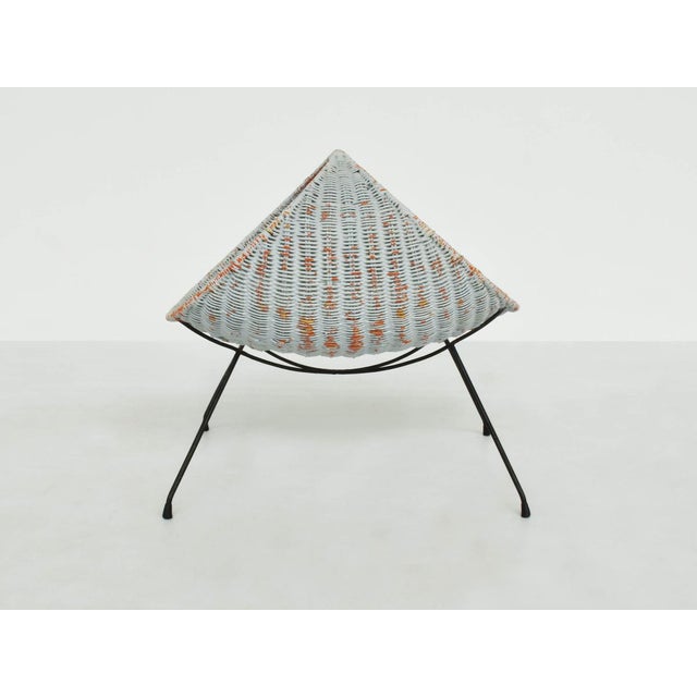 Mid-Century Modern Oval Magazine Rack in Rattan by Graffi for Home Torino For Sale - Image 3 of 6