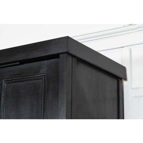 19th Century English Monumental Ebonised Pine Housekeepers Cupboard, 1880s For Sale - Image 13 of 18