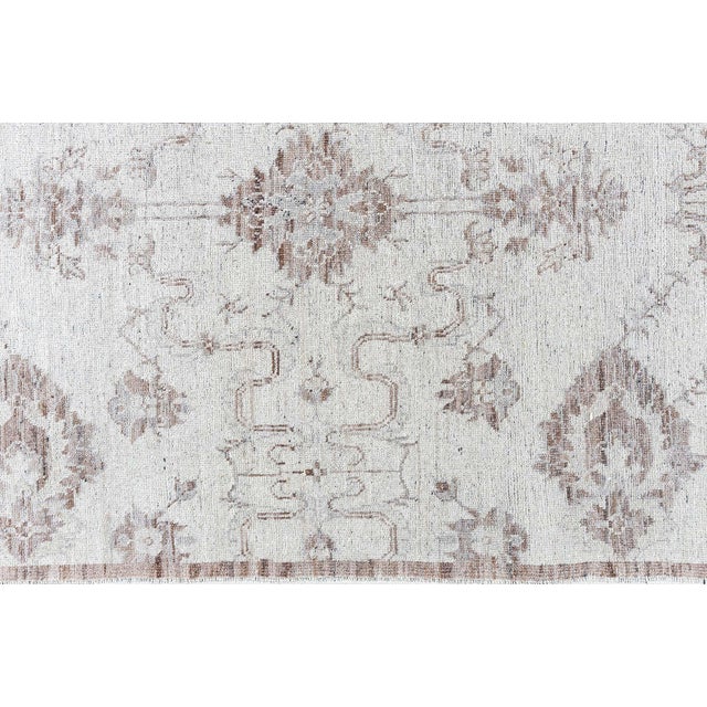 Textile Inspired Runner In Light Beige With Classic Taupe "Terrosa" by Doris Leslie Blau For Sale - Image 7 of 9