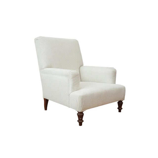 French Provence Upholstered Chair, Dark Mahogany For Sale - Image 3 of 3