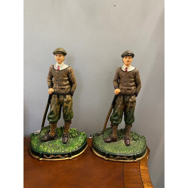 Oversized Metal Classic Golfer Bookends - A Pair For Sale In Atlanta - Image 6 of 6