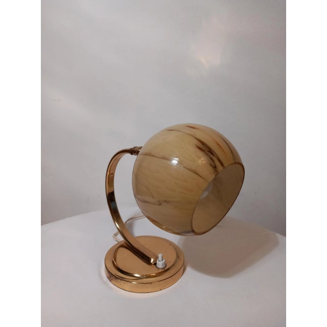 Art Deco Table Lamp in Glass and Metal For Sale - Image 10 of 12