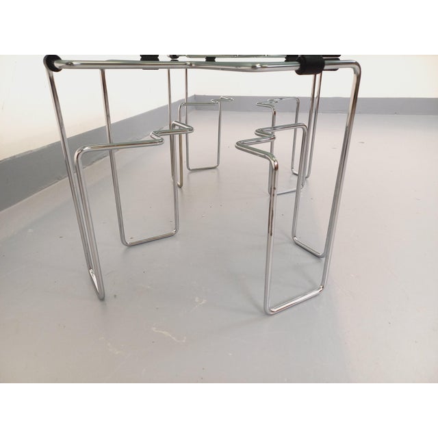 Vintage Space Age Rectangular Coffee Table in Smoked Glass and Chrome Metal, 1970s For Sale - Image 10 of 15