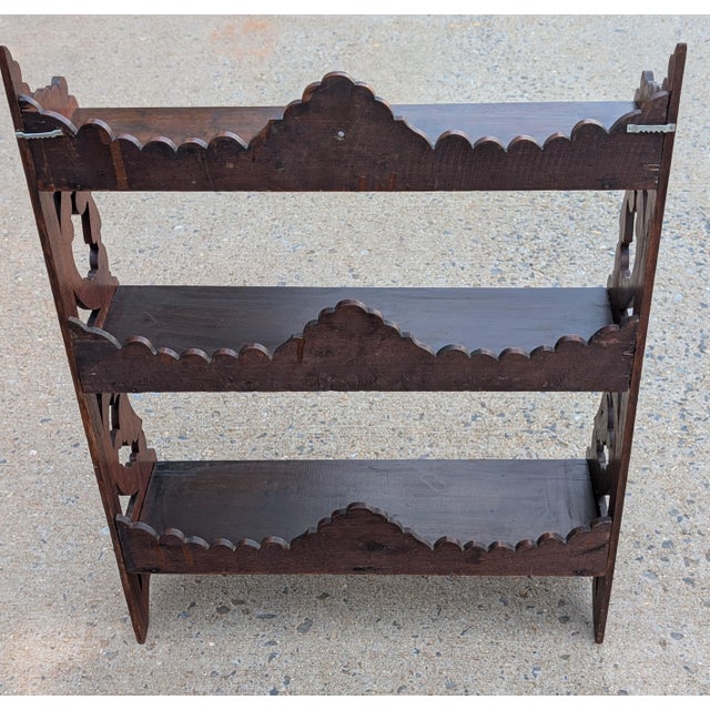 Victorian Mahogany Fretwork Three-Tier Wall Hanging Display Shelves, Circa 1880 For Sale In Washington DC - Image 6 of 10