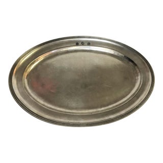 Vintage 'Arte Italica' Hand Made Italian Pewter Serving Tray For Sale