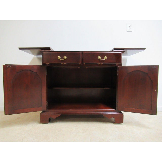 Knob Creek Chippendale Flip Top Cherry Server Liquor Bar Chairish