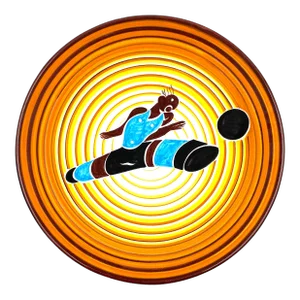Dante Baldelli, Futurist "Soccer Player" Plate, Reproduced by Fictilia, Faenza Italy 1971