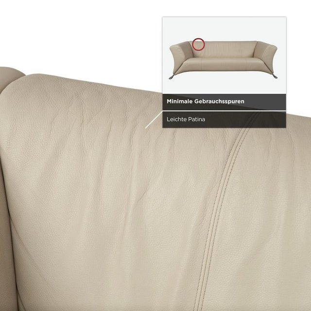 Cream 322 Three-Seater Sofa in Leather from Rolf Benz For Sale - Image 8 of 14