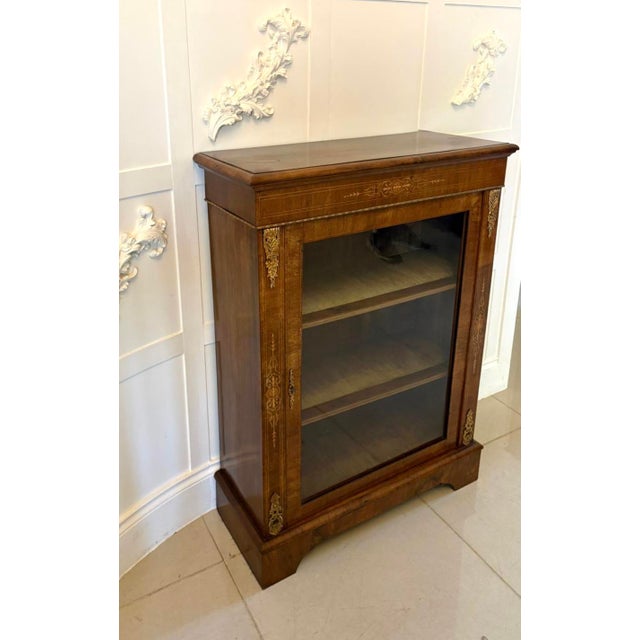 Mid 19th Century Antique Victorian Walnut Pier Cabinet with Ormolu Mounts, 1860s For Sale - Image 5 of 9