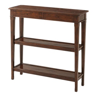 Theodore Alexander Antiqued French Provincial Country Style Mahogany Console Table For Sale