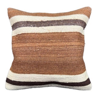 Turkish Hemp Pillow Cushion Natural Beige Brown Cushion Cover 20"x20" For Sale