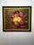 Vintage Mid Century Impressionist "Poppy" Floral Still Life Original Oil Framed Painting in Bottle Green, Dark Pink & Canary Yellow For Sale - Image 4 of 12