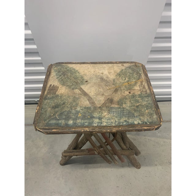 Folk Art Early 20th Century American Adirondack Table For Sale - Image 3 of 12