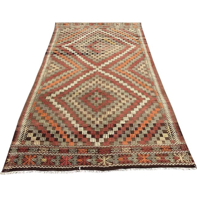 1960s Embroidered Nomadic Rug - 69" X 118" For Sale