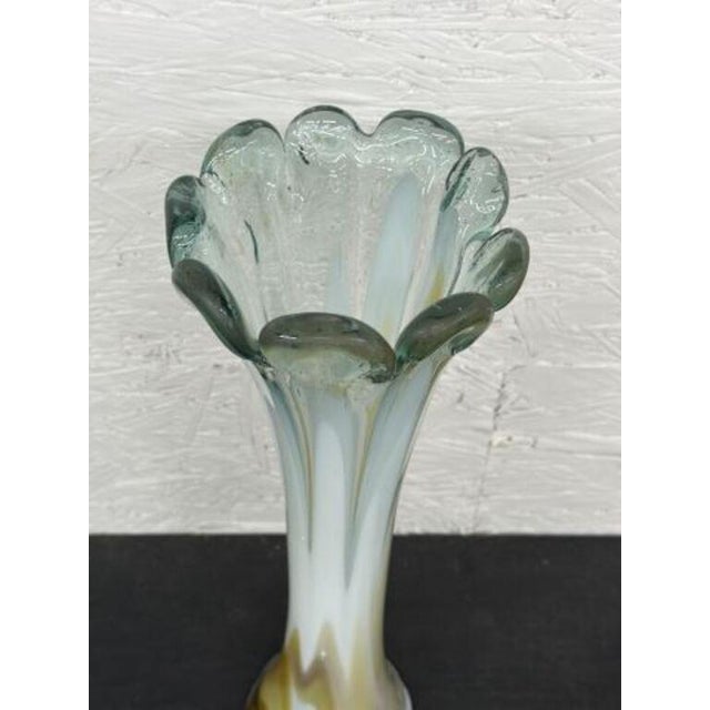 Murano Mid Century Italian 17" Tall Vase in Murano Art Glass, 1960s Murano Style For Sale - Image 4 of 5