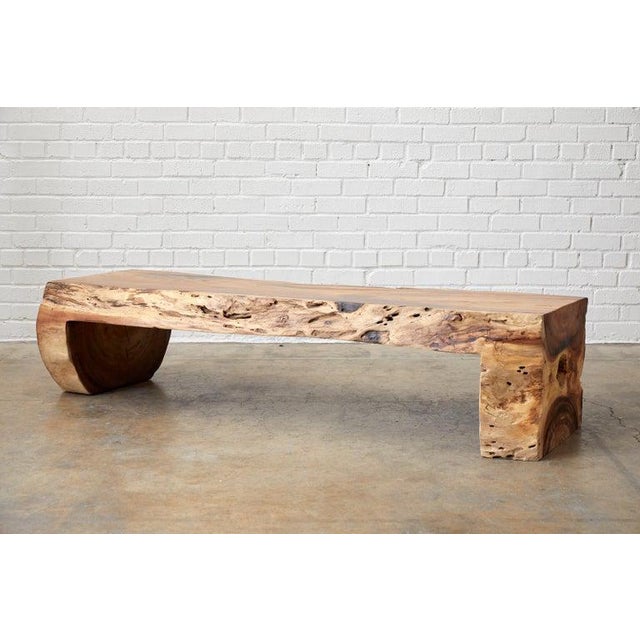 Organic Modern Live Edge Teak Hardwood Log Bench Chairish