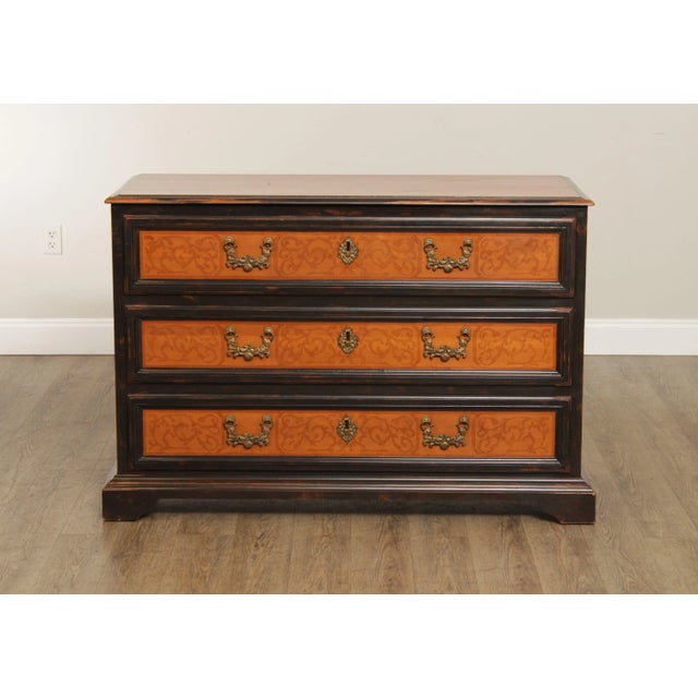Niermann Weeks Niermann Weeks Italian Style Three Drawer Inlaid Commode For Sale - Image 4 of 12