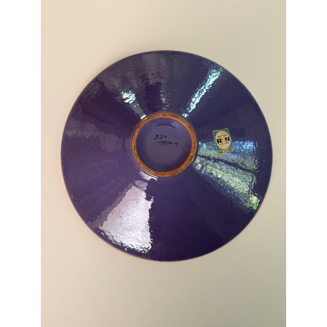 Purple Mid-20th Century Italian Bitossi Seta Sgraffito Bowl by Aldo Londi For Sale - Image 8 of 8