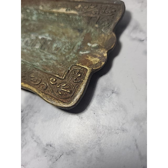 Metal Antique Brass Parthenon Ashtray Catchall For Sale - Image 7 of 9