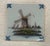 Blue Vintage Royal Tichelaar Makkum Hand Painted Dutch Windmill Tile For Sale - Image 8 of 8