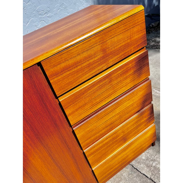 Danish Mid Century Modern Teak Highboy Dresser or Gentlemen’s Chest For Sale - Image 11 of 17