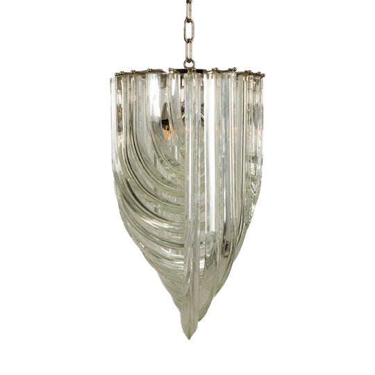Translucent Murano Glass Pendant Lamp by Venini, 1980s For Sale