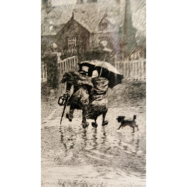Mid 19th Century The Country Neighbors Original Etching by Felix Buhot Ca1875 For Sale - Image 5 of 6