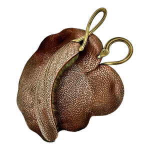 Art Nouveau Water Lily Crumb Catcher Set in Copper & Bronze by Carl Deffner, 1900.