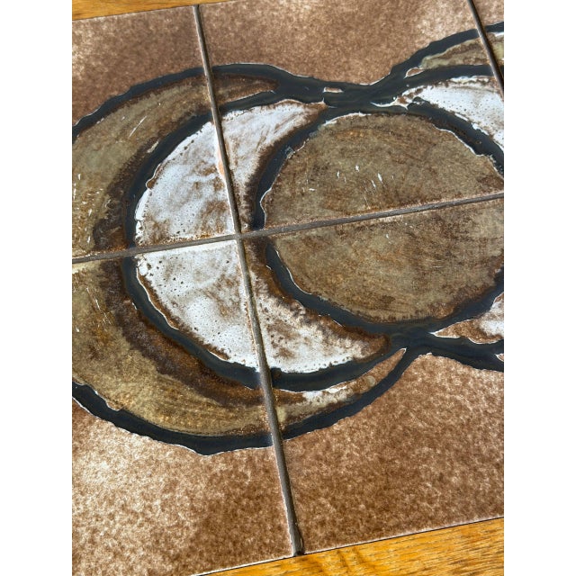 Brown Danish Oak Ceramic Tile Top Nesting Side Tables Mid-Century Modern 1970s For Sale - Image 8 of 8