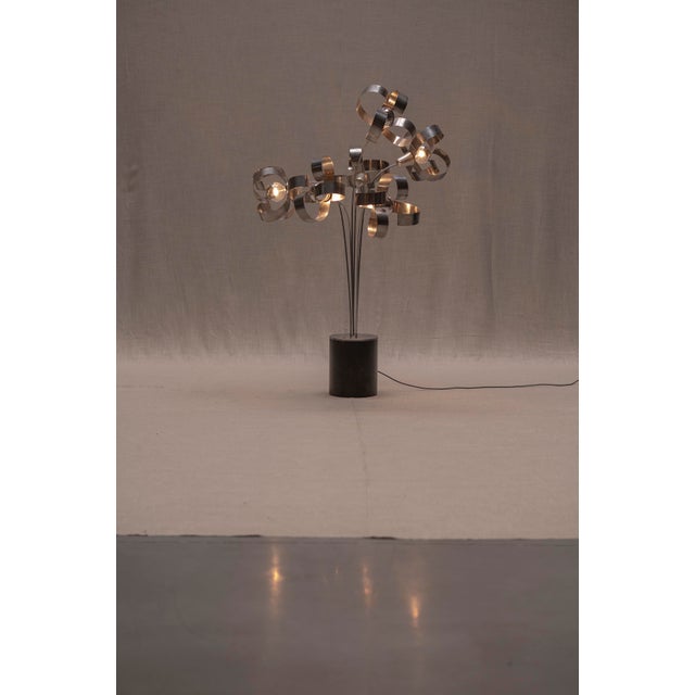 Metal Italian Space Age Floor Lamp, 1970s For Sale - Image 7 of 12