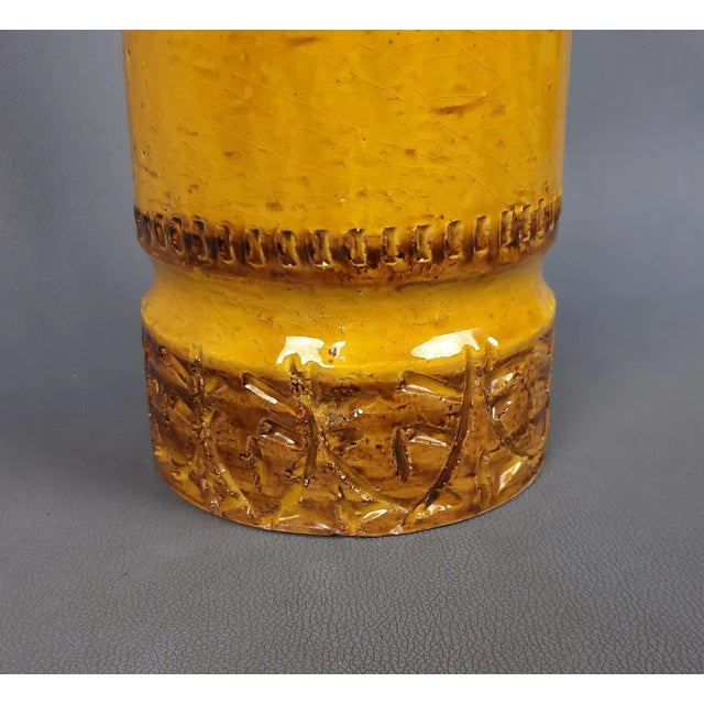 Yellow Mid-Century S.I.C. Ceramic Vase by Caruso, 1950s For Sale - Image 8 of 11