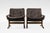 Ingmar Relling Vintage Siesta Chairs and Ottoman in Brown Leather and Plywood by Ingmar Relling for Westnofa, 1960s, Set of 3 For Sale - Image 4 of 4