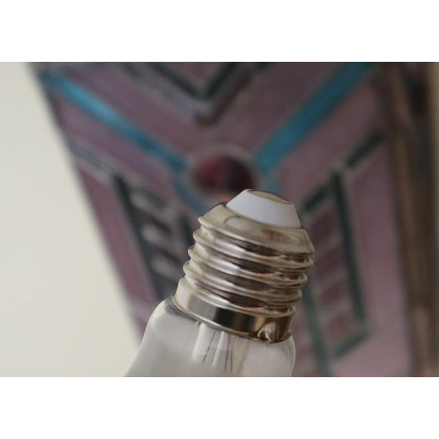 1990s Art Deco Ruby Glass Lantern in the style of Tiffany & Co., 1990s For Sale - Image 5 of 16