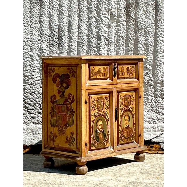 Traditional Vintage Italian 19th Century Hand Painted Cabinet For Sale - Image 3 of 7