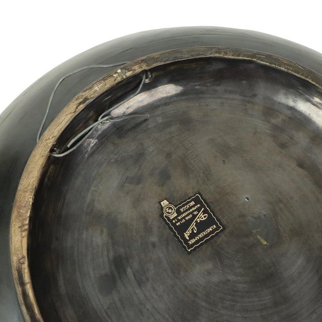 Black Large Droplet Glazed Ceramic Fruit Bowl or Wall Decoration, 1960s For Sale - Image 8 of 14