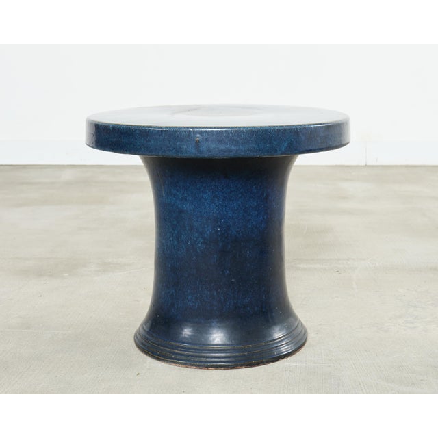 Japanese Showa Ceramic Tea Garden Dining Table and Stools For Sale - Image 4 of 18