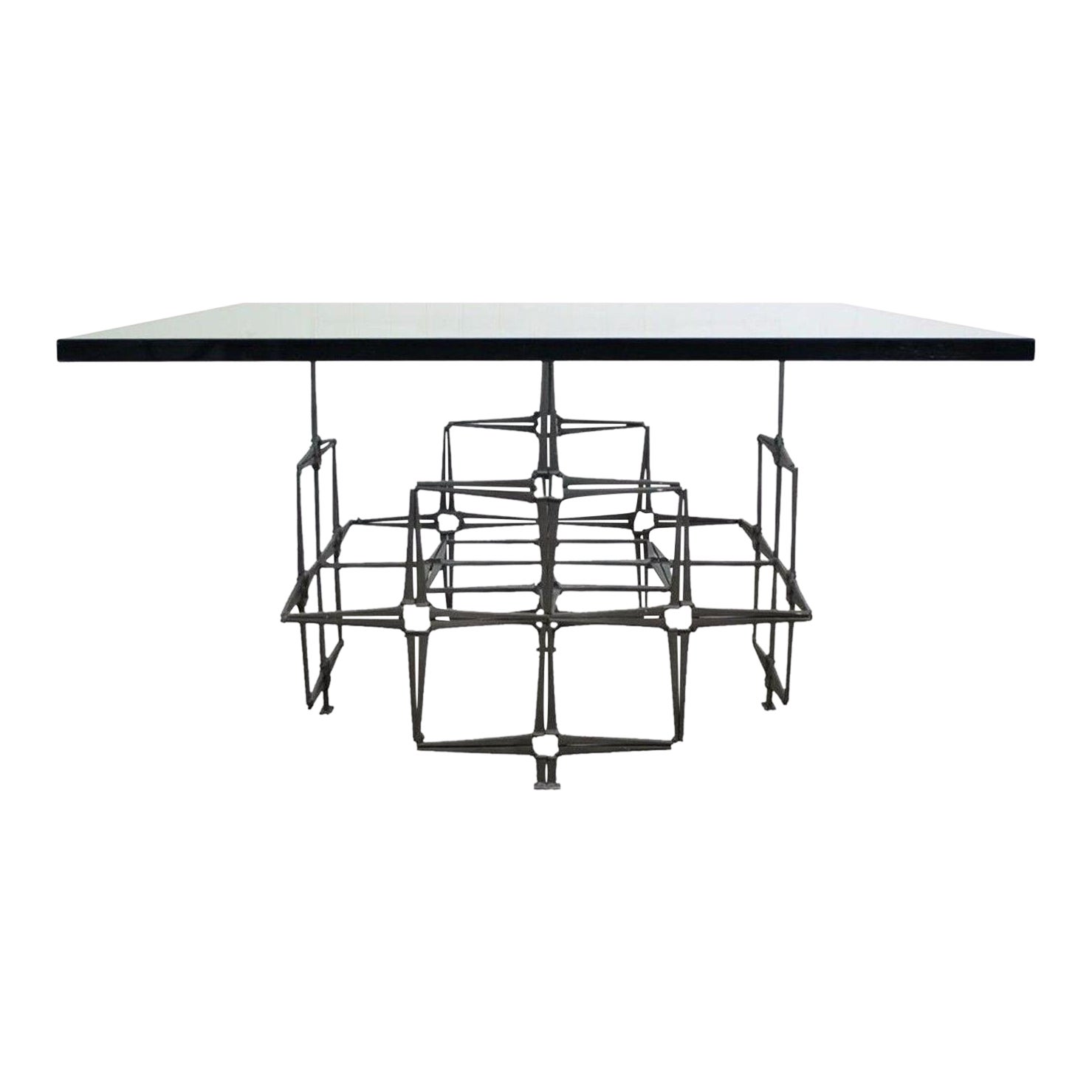 Vintage Trimark Mid Century Modern Nail Brutalist Coffee Table Green