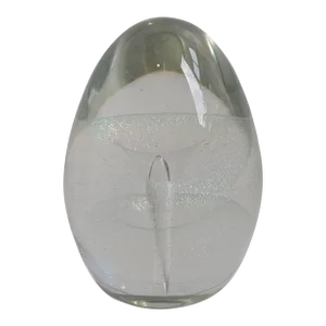 Mid 20th Century Signed Robert Eickholt Iridescent Handblown Art Glass Paperweight