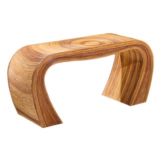 Gabriella Crespi Style Mid Century Pencil Reed Rattan Console Table For Sale