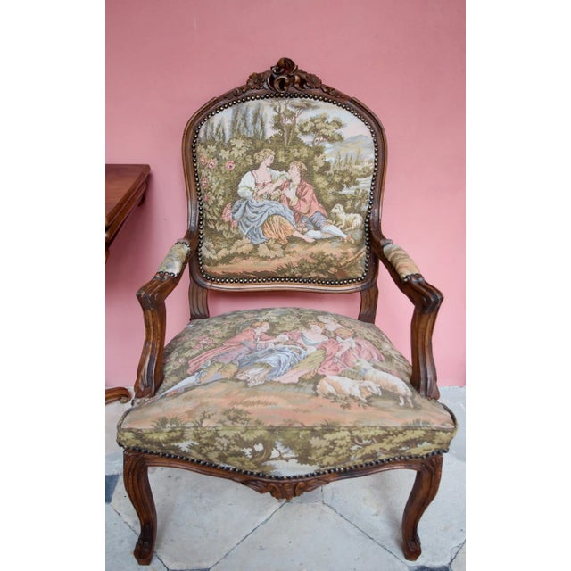 Armchairs Upholstered in Tapestry, Set of 2 For Sale - Image 10 of 11
