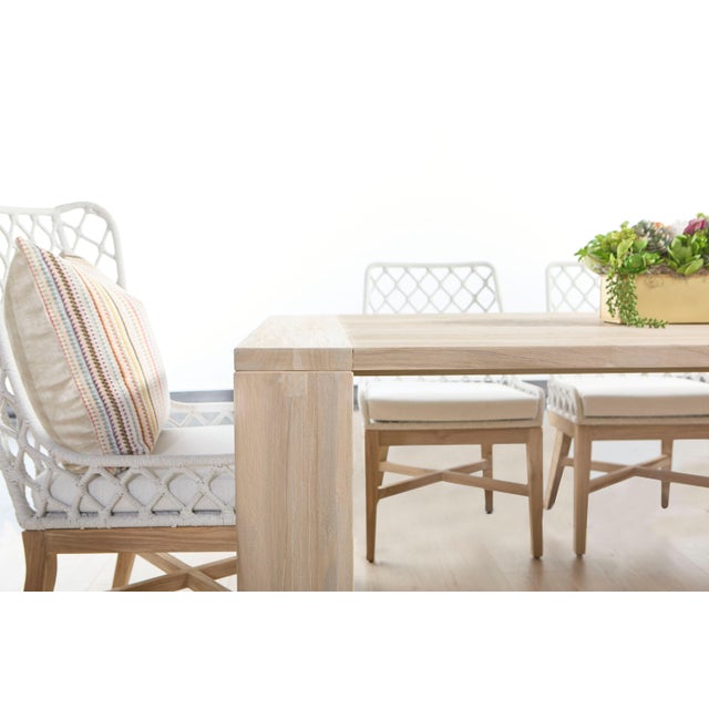 Transitional Big Sur Outdoor Dining Table, Gray Teak For Sale - Image 3 of 12