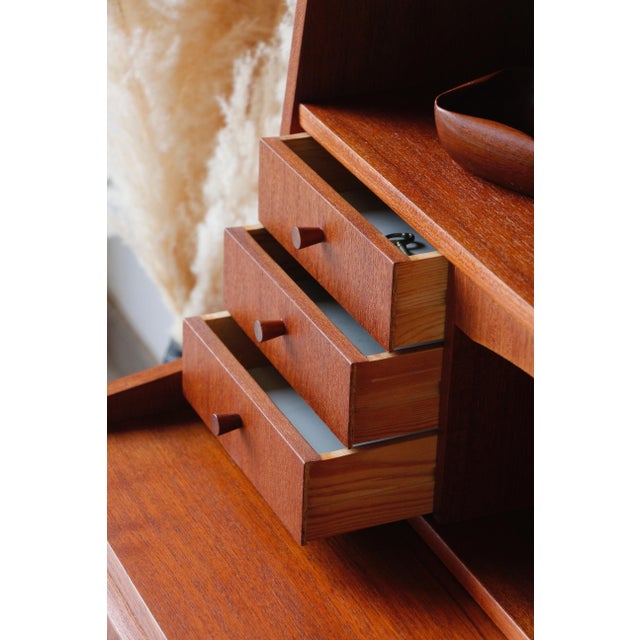 Vintage Scandinavian Teak Secretary, Denmark, 1960s For Sale - Image 12 of 18
