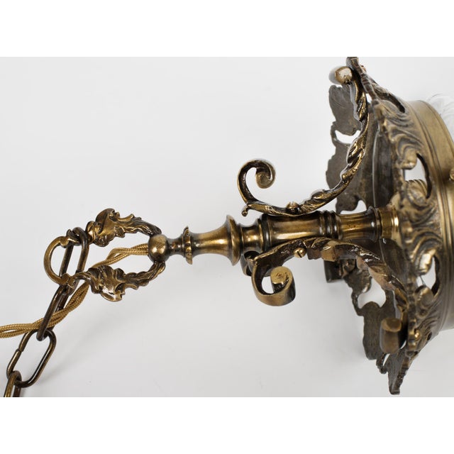 Metal 1950s French Brass & Glass Bell Jar Lantern For Sale - Image 7 of 9