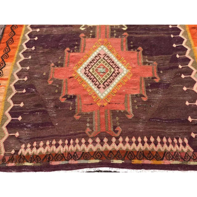 Burnt Orange Vintage Kilim Rug - 67" X 111.5" For Sale - Image 4 of 11