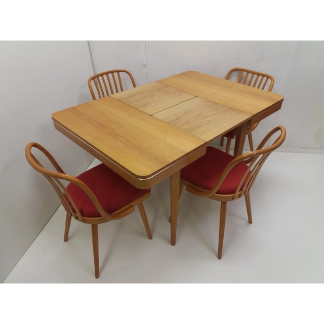 Thonet Vintage Suman Chairs & Table from Thonet, Czechoslovakia, 1960s, Set of 5 For Sale - Image 4 of 17